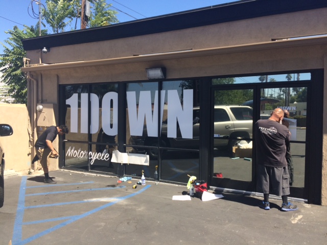 Single color diecut window graphics - Window Graphics in Fontana, Rancho, Jurupa, Riverside and Eastvale