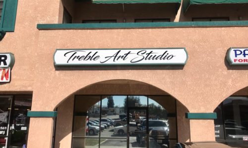 Sign Resurfacing for Treble Art Studio in Corona, CA